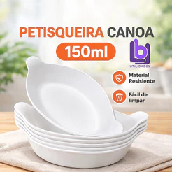 Kit 5 a 50 Petisqueiras Barquinha Canoa 150ml Pequena Branca Petiscos Festa Frios Molho
