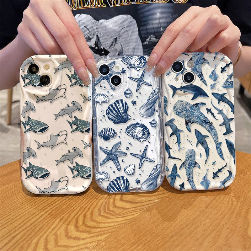 Oceano Tubarão Golfinho Impressão Caso Para Samsung Galaxy S26 Ultra S25 S24 Plus S26FE A17 A06 A07 A16 A56 M16 A36 A55 