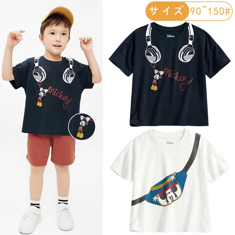 Japonês único verão crianças camiseta de manga curta meninos puro algodão meia manga médio grande crianças dos desenhos 
