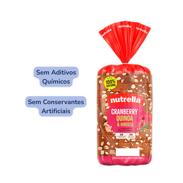 Nutrella Pão Cranberry, Quinoa e Hibisco 350g