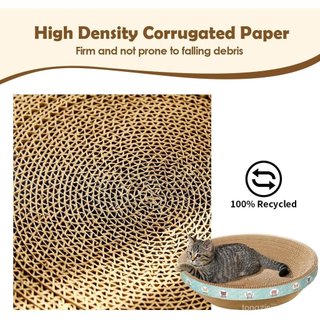 Cama Arranhador Grande para Gatos, 16,9" x 16,9" x 3,9" em Papelão com Design 2 em 1, Almofada Arranhadora para Gatos de