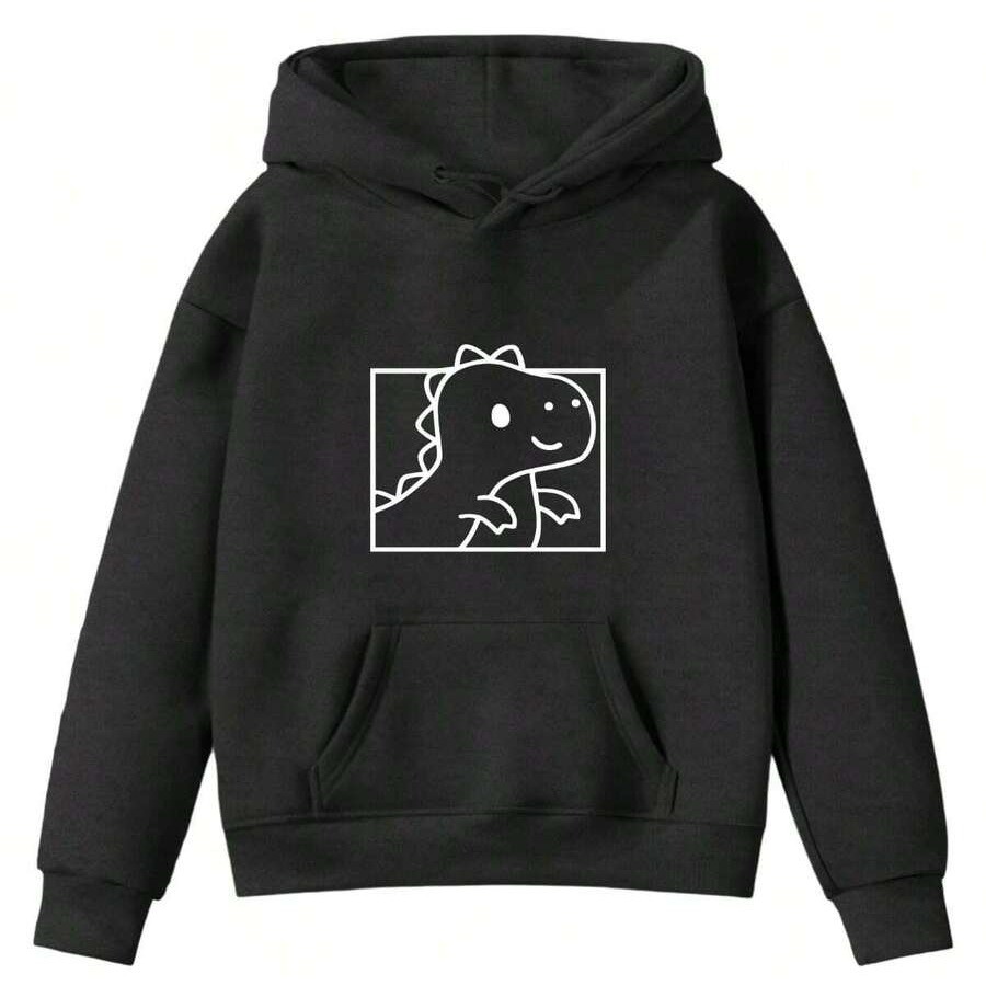 Moletom Infantil Bolso Canguru Hoddie Dinossauro Menino Menina Moleton De Inverno Quentinho