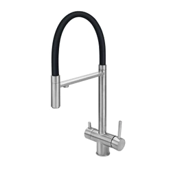 Torneira Cozinha Gourmet Inox Preto Monocomando Saída Filtro Agua Quente Fria