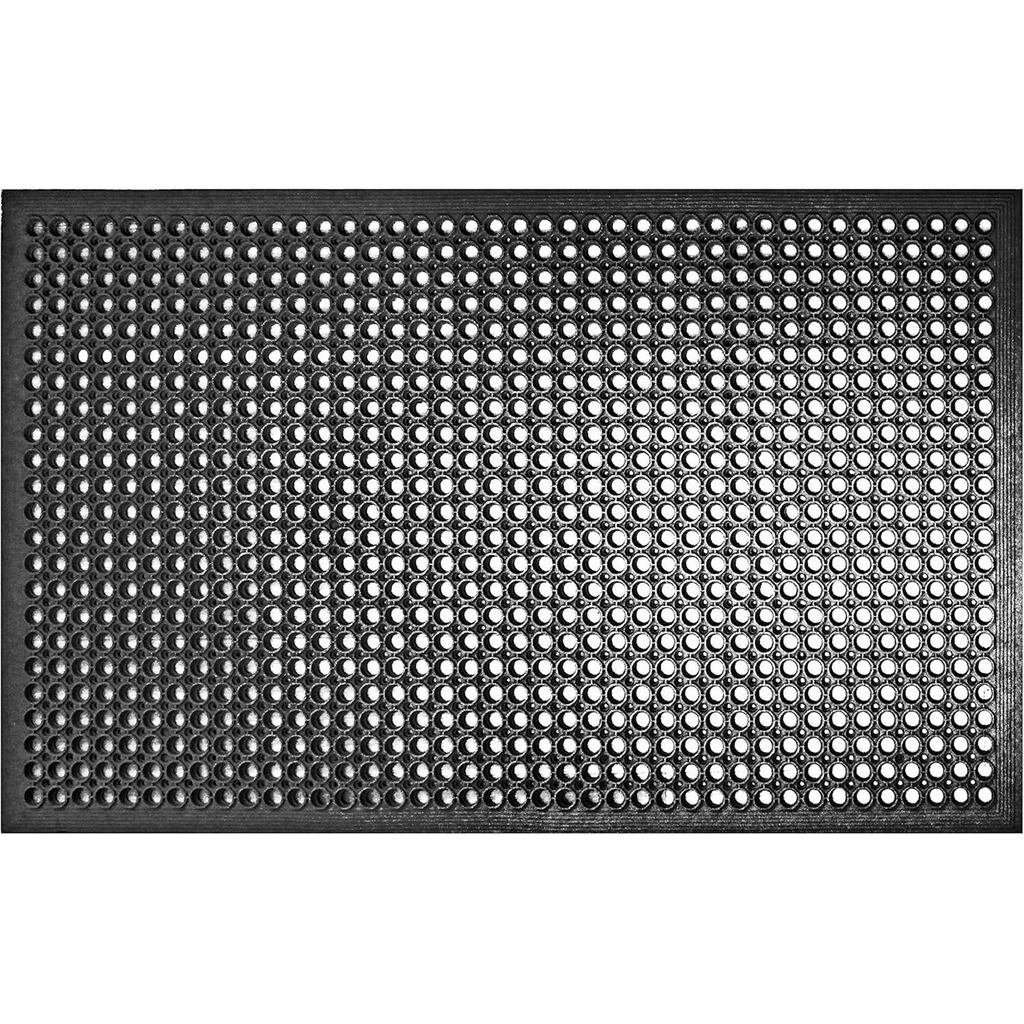 Tapete de Borracha Antifadiga e Resistente a Gordura para Uso Comercial New Star Foodservice 533517, 36" x 60", Preto