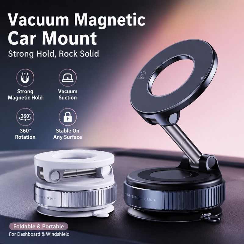 Suporte Magnético Forte Para Telefone Carro , Dobrável 360 ° De Sucção Ajustável , Universal Mesa E Banheiro