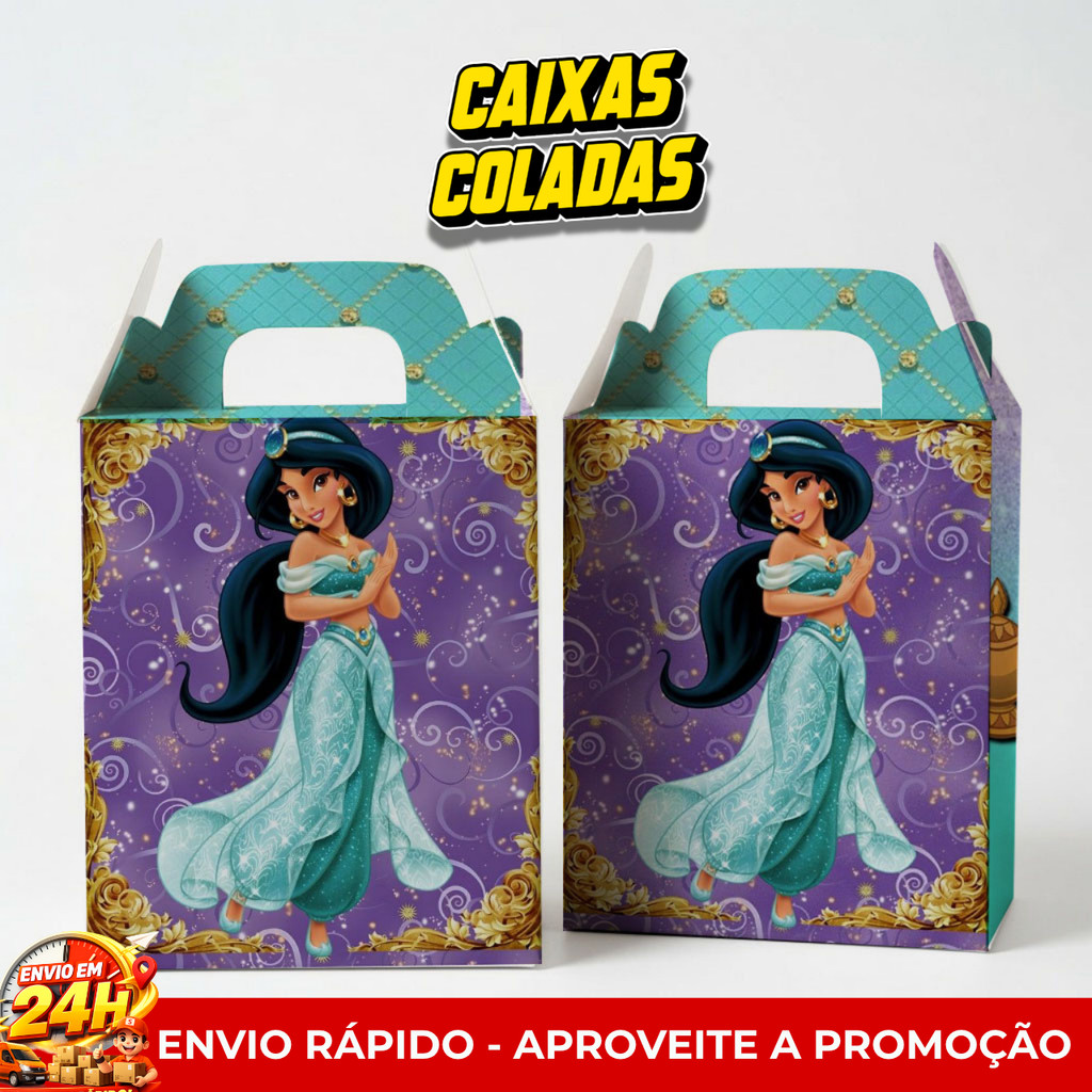 Kit Festa Princesa Jasmine  Lembrancinhas maletinha Festa Aniversario Decoracao Infantil
