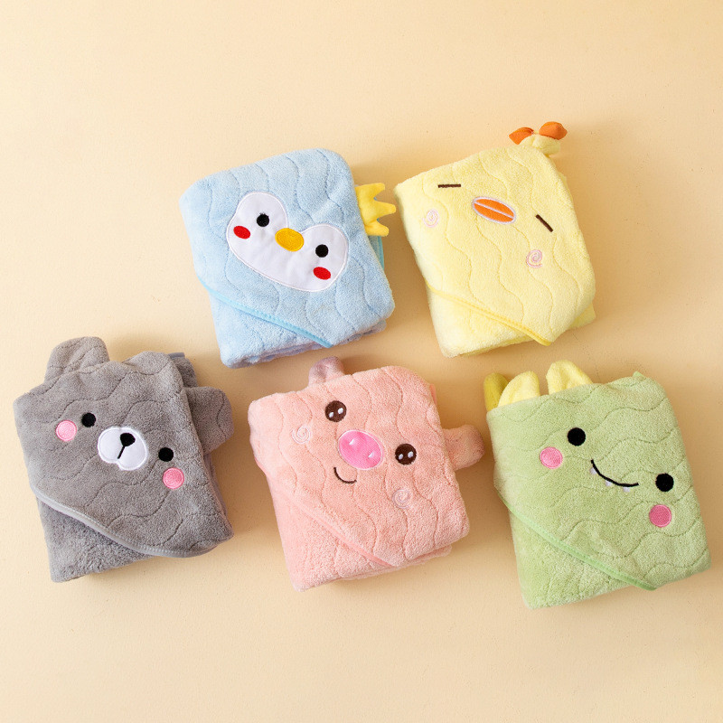 Manta com capuz para bebê em fleece coral, manta absorvente de classe A para mães e bebês, disponível em Gaoyang.