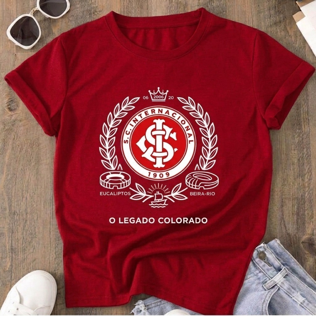 Camiseta Feminina Inter Time Gaucho Porto Alegre Camiseta Time Brasileiro Camisa Confortável Colorado  Esportivo Inter