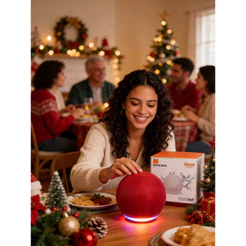 Caixa de Som Bluetooth Alaxe Pro Max 5W Comando de Voz LED App Alexa Playlist FM Rádio