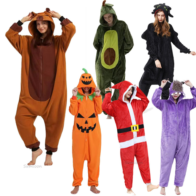 Kigurumi Capivara Dos Desenhos Animados Pijamas Onesies Para Adultos Menina Menino Animal Macacões Natal Dia Das Bruxas 