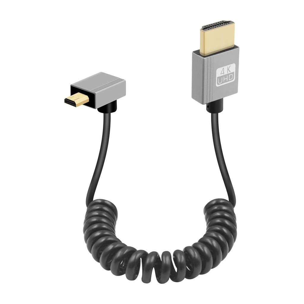 Cabo Espiral GELRHONR 4K Micro para HDTV, 18Gbps 4K@60Hz Micro Macho para Macho