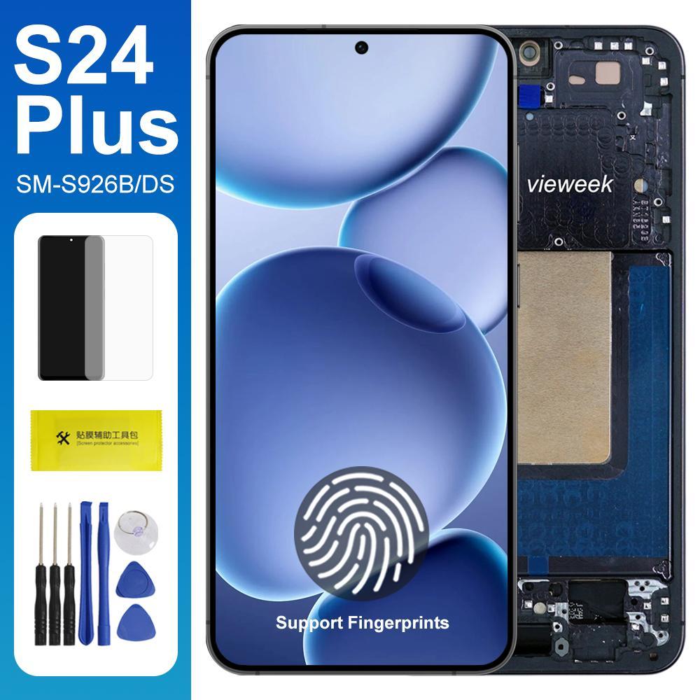 6.7 " S24 Plus Tela AMOLED Digitador Com Moldura Para Samsung Galaxy S24 + S24Pl