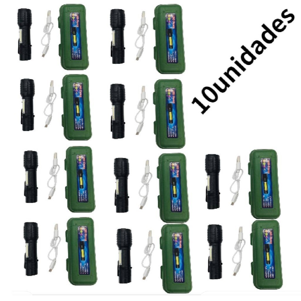 Kit Mini Lanterna Brilhante Multi-função Led Táticas De Campo