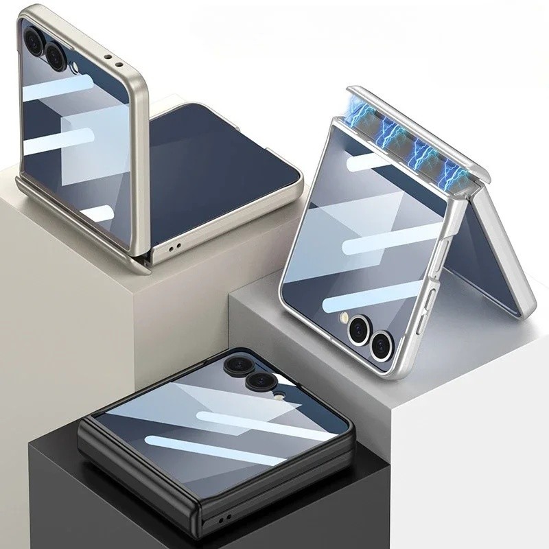 yyyHinge Proteção Magnética Capa Dura De Telefone Para Samsung Galaxy Z Flip 7 6