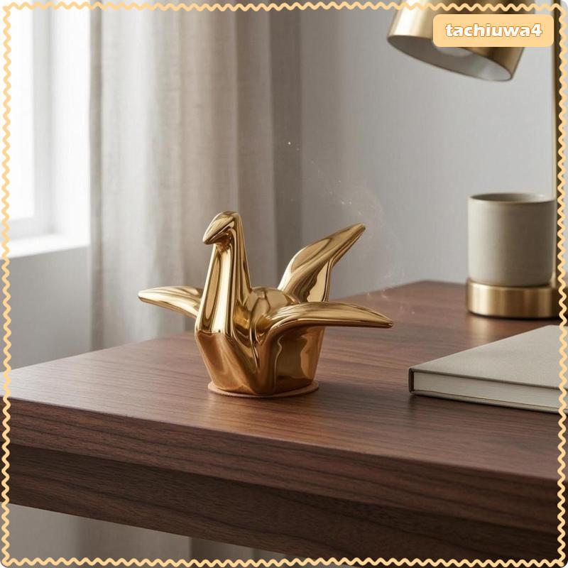 [Tachiuwa3] Ornamento De Mesa De Guindaste De Cerâmica Escultura De Pássaro Contemporânea Com Destaque De Prateleira Geo
