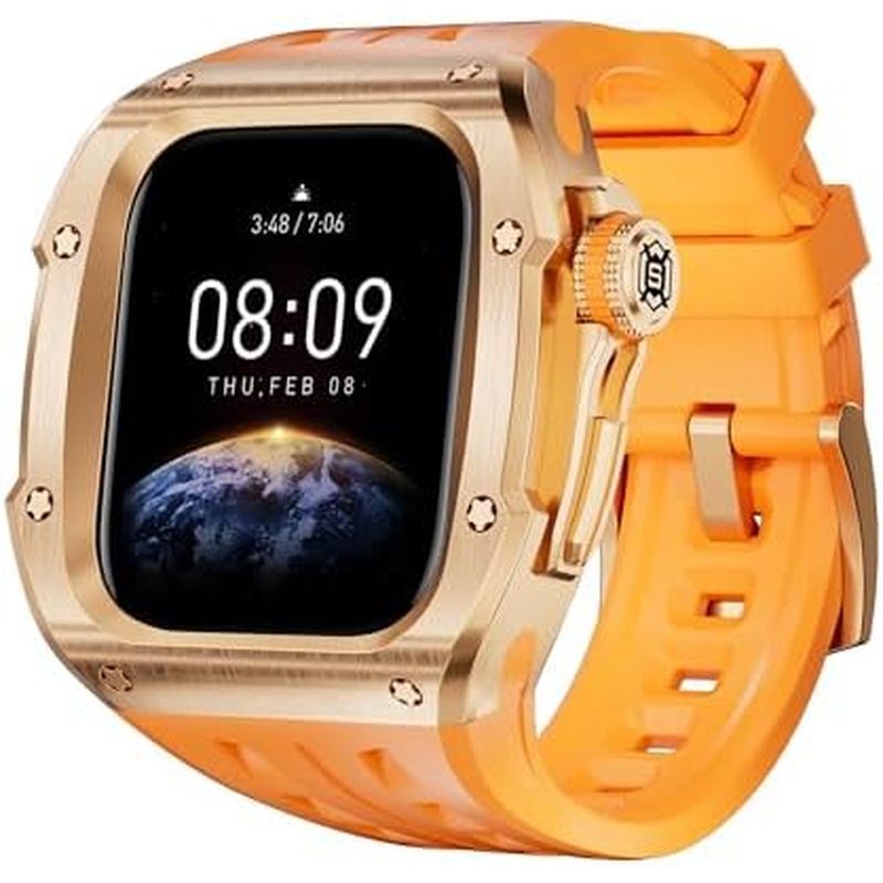 Capa De Metal Robusta VeveXiao Com Pulseira Compatível Pulseiras Apple Watch Ser