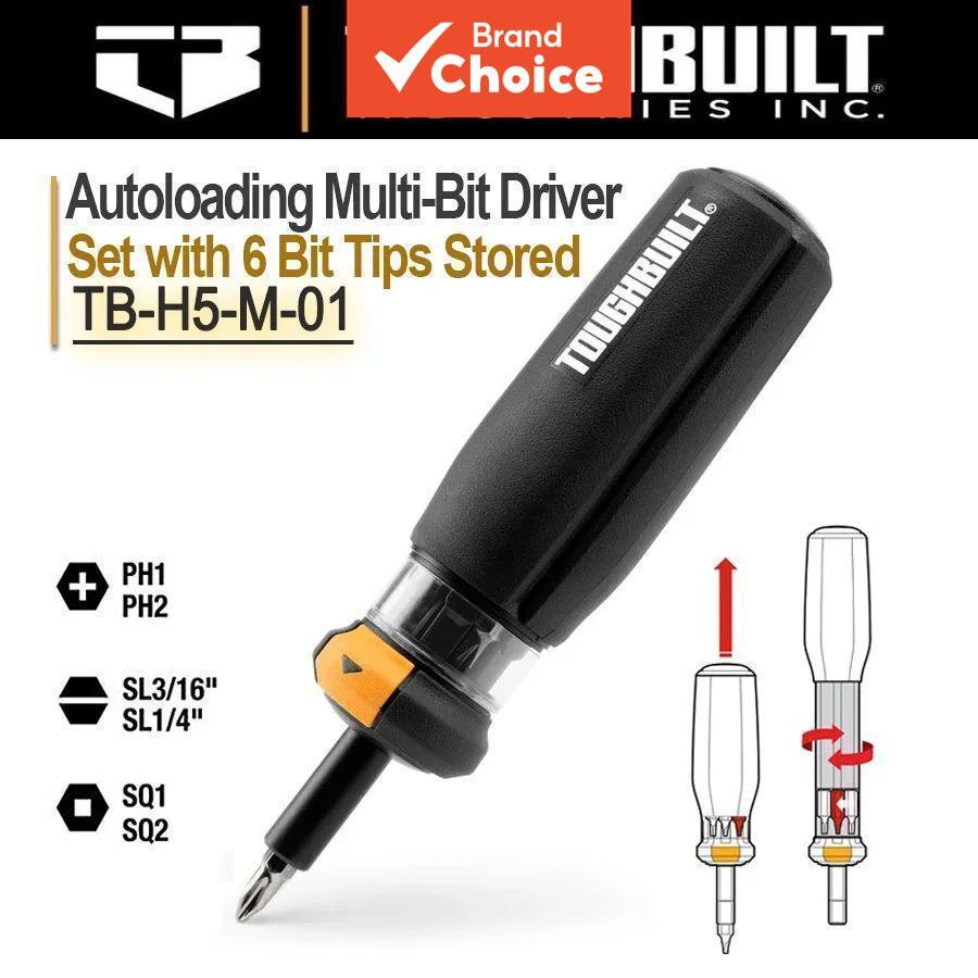 One Piece TOUGHBUILT TB-H5-M-01 Driver Multibit De Carregamento Automático 6 Em 1 , Mecanismo De Recarga De Bomba-Ação C