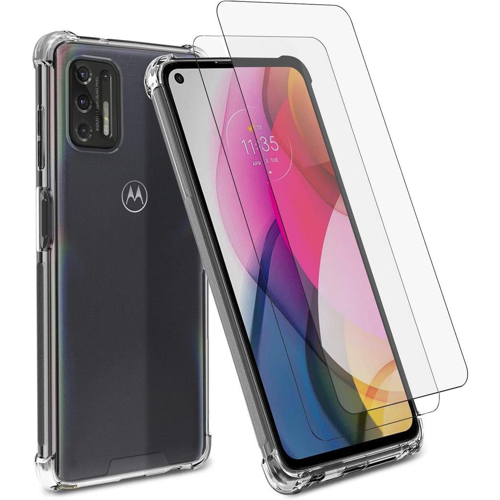 Capa Transparente KIOMY para Motorola Moto G Stylus 2021 com 2 Protetores de Tel