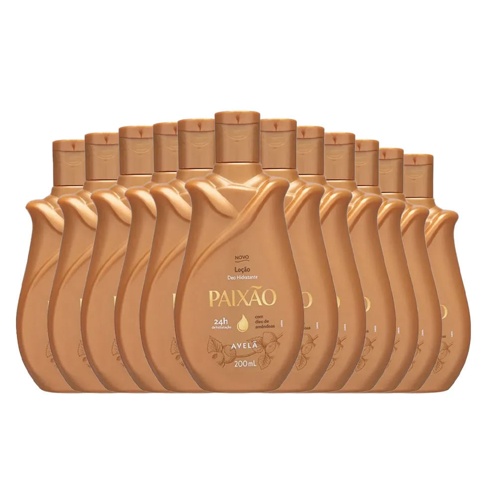 kit Loção Hidratante Paixão Avelã 200ml - 12 Unidades