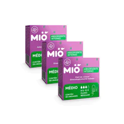 Kit 3 Absorvente Interno Mió Médio Fluxo Regular 8 Unidades