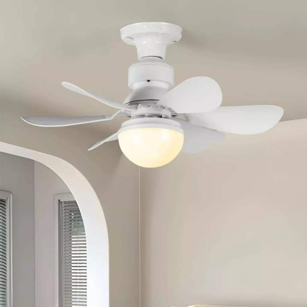 Ventilador Lustre Soquete E27 De Rosquear Facil Instalacao Com Controle Remoto E Iluminaçao Led Silencioso Para Teto