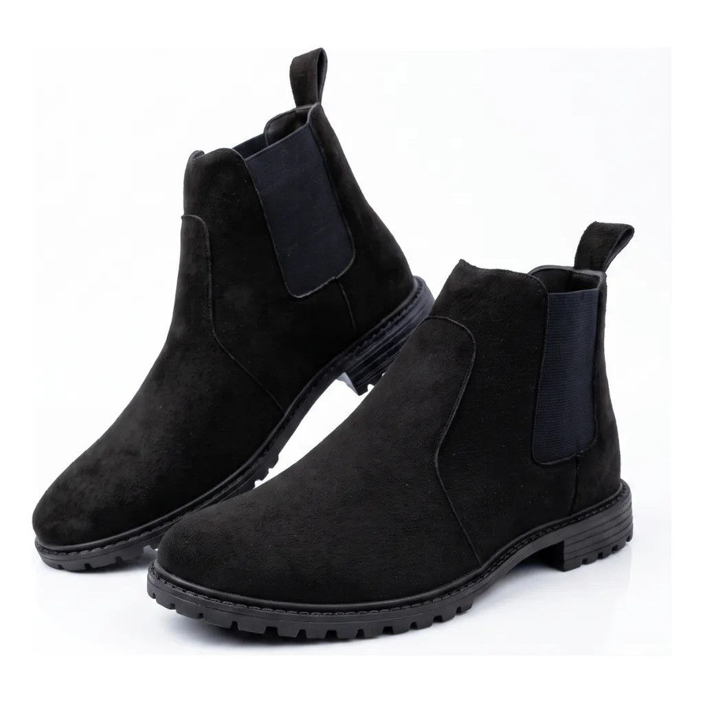Bota Chelsea Camurça Sintética Cano Curto Solado Borracha Resistente Calce Fácil Estilo Casual