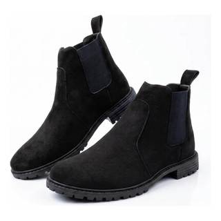 Bota Chelsea Camurça Sintética Cano Curto Solado Borracha Resistente Calce Fácil Estilo Casual