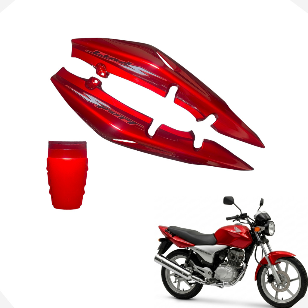 Carenagem Titan 150 Sport 150 2004 até 2008 Rabeta Tubarão Traseira Peças Nova Adesivadas