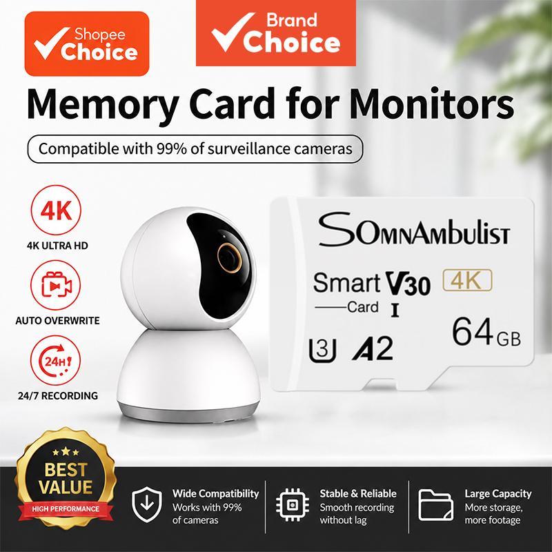 Cartão Micro SD Classe 10 de alta velocidade, 32GB, 64GB, 128GB, cartão de memória à prova d'água, compatível com