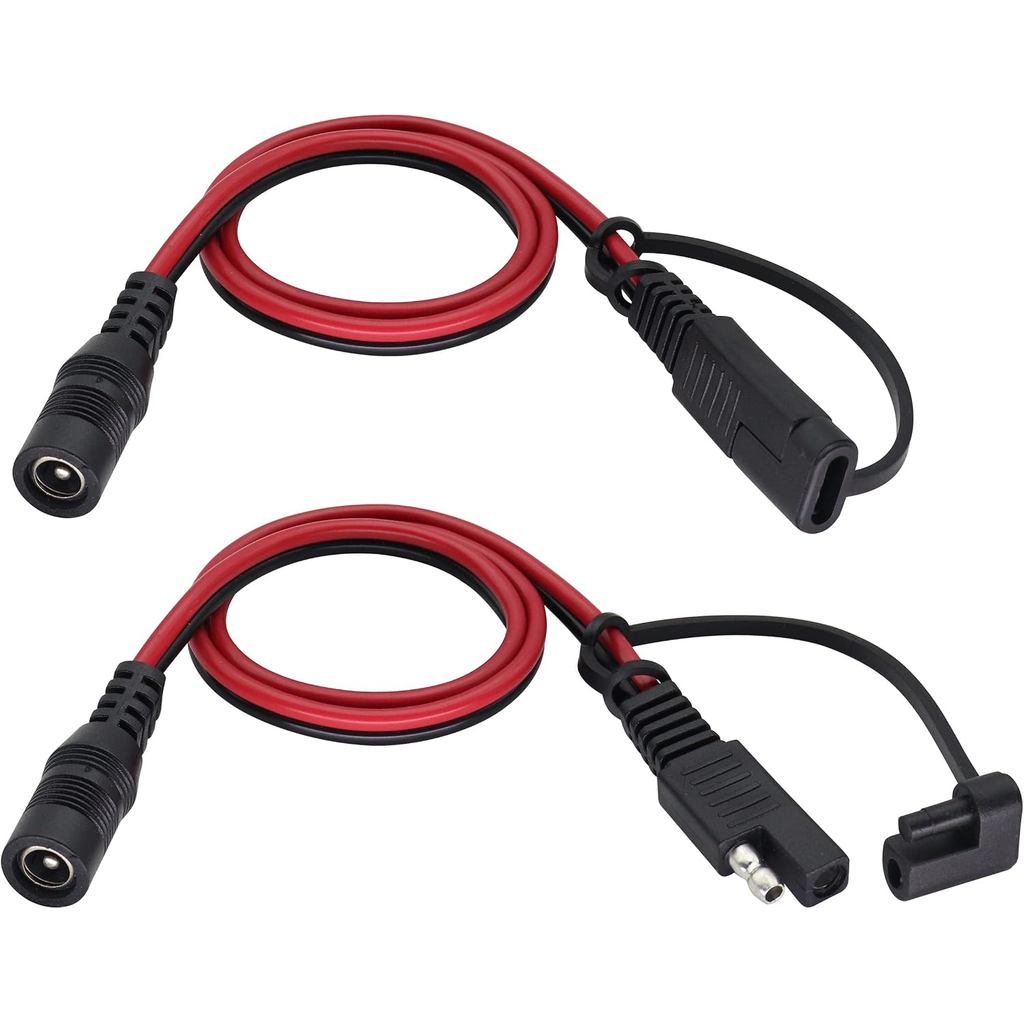 Conectores de Energia SAE para DC - Cabo de Extensão com Plugue SAE 16AWG para Adaptador Fêmea DC 5.5mm x 2.1mm para Car