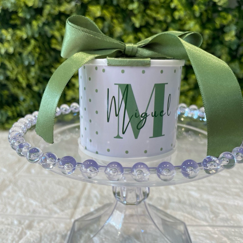 Kit Tubo Lata Personalizada Lembrancinha Batizado Maternidade Festa Infantil Casamento Chá Bebê  5x6