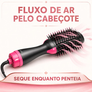 🔥 Escova Secadora 3 Em 1 110V | Íons Negativos Anti Frizz Três Temperaturas Seca Alisa E Modela Cabelo