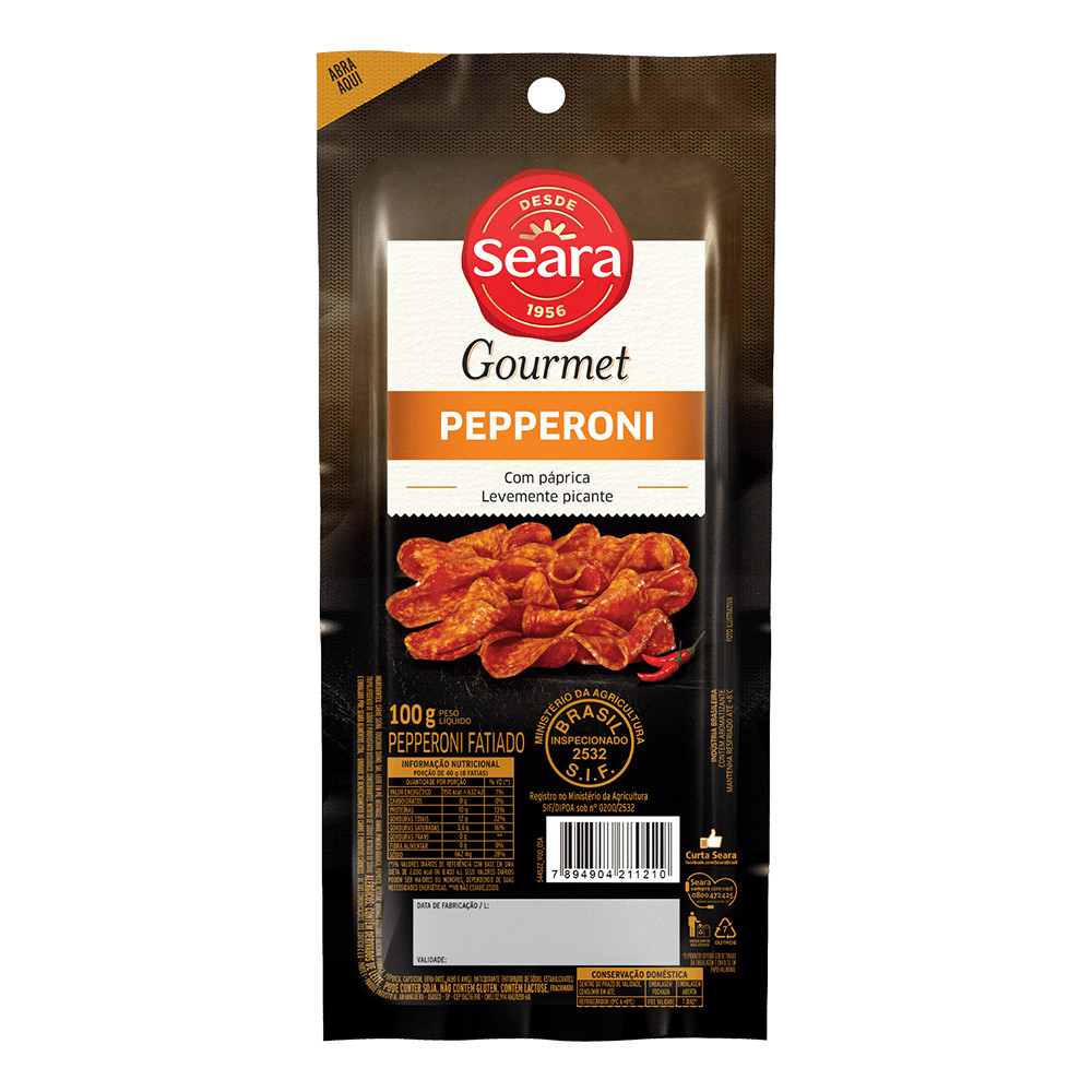 Seara Gourmet Pepperoni fatiado 100g