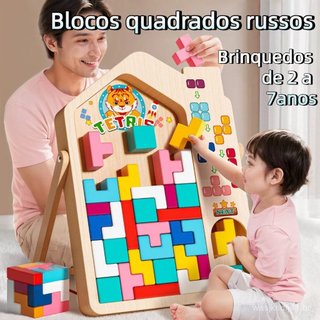 MEDOOSI Quebra-Cabeça de Madeira Colorido 3D/Tangram, Brinquedo Educativo Montessori Adequado para Crianças/Bebês
