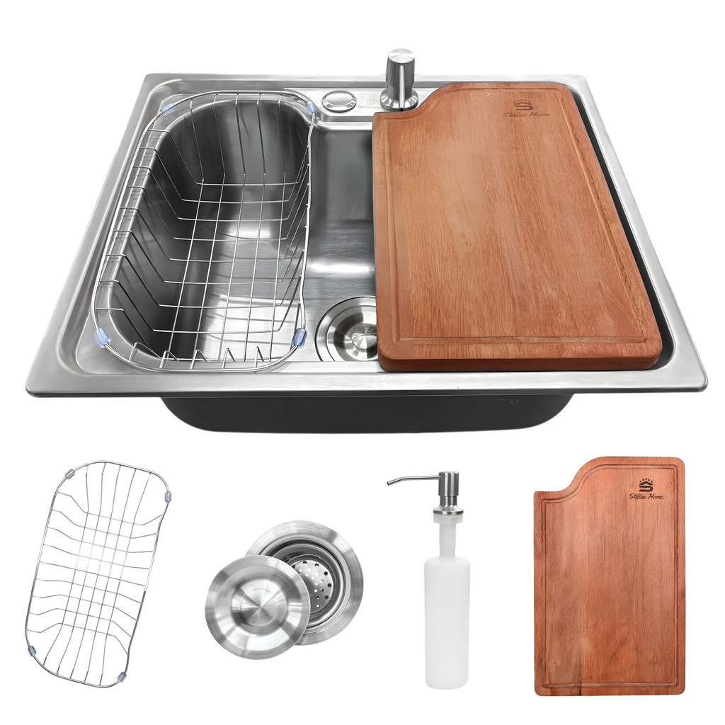 Kit Cuba 50x40cm Gourmet Cozinha Aço Inox E Tábua De Corte