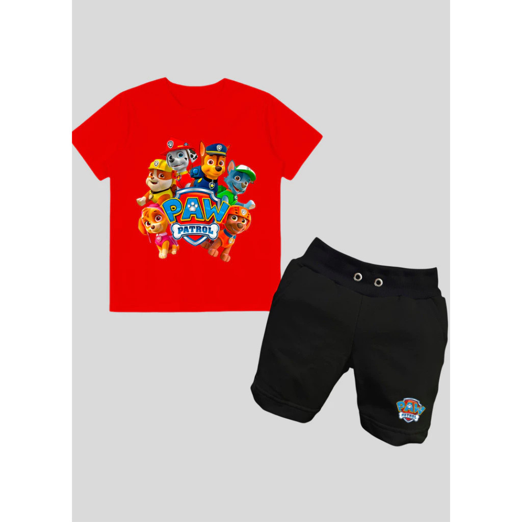 Conjunto Bermuda E Camiseta Estampa Patrulha Canina De Menino Infantil