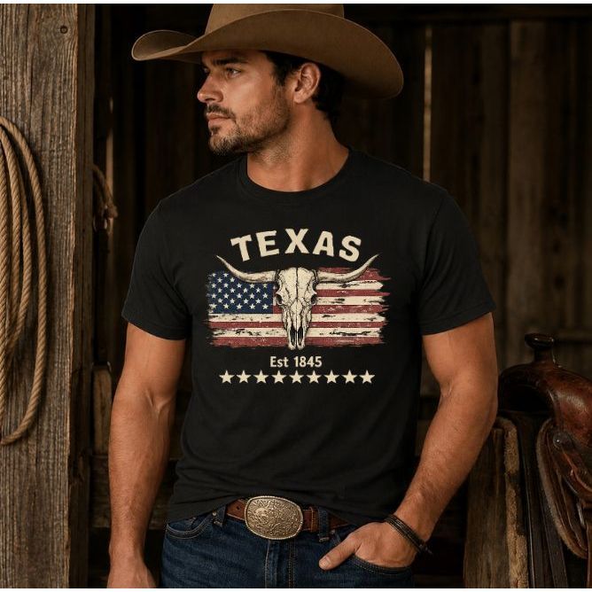 Camiseta Masculina Txs 1845 Rodeio 100% Algodão Estampada Camisa Country Festa Peão Barretos Montaria Premium
