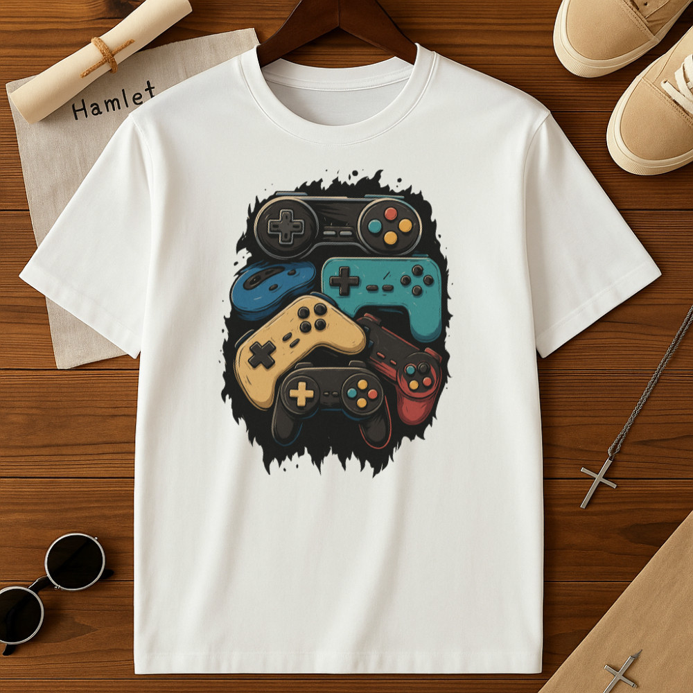 Camiseta Algodão Infantil Estampado Masculino Controles Game Jogos Player Dia Das Crianças Presentes