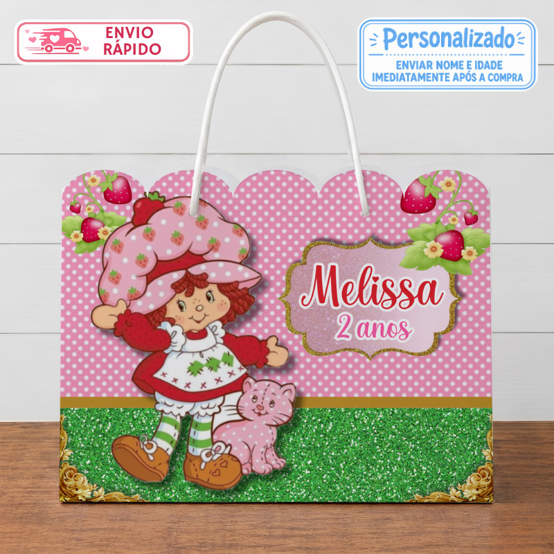Sacolinha Moranguinho Antiga Personalizada Lembrancinhas Festa infantil Aniversário Sacola G