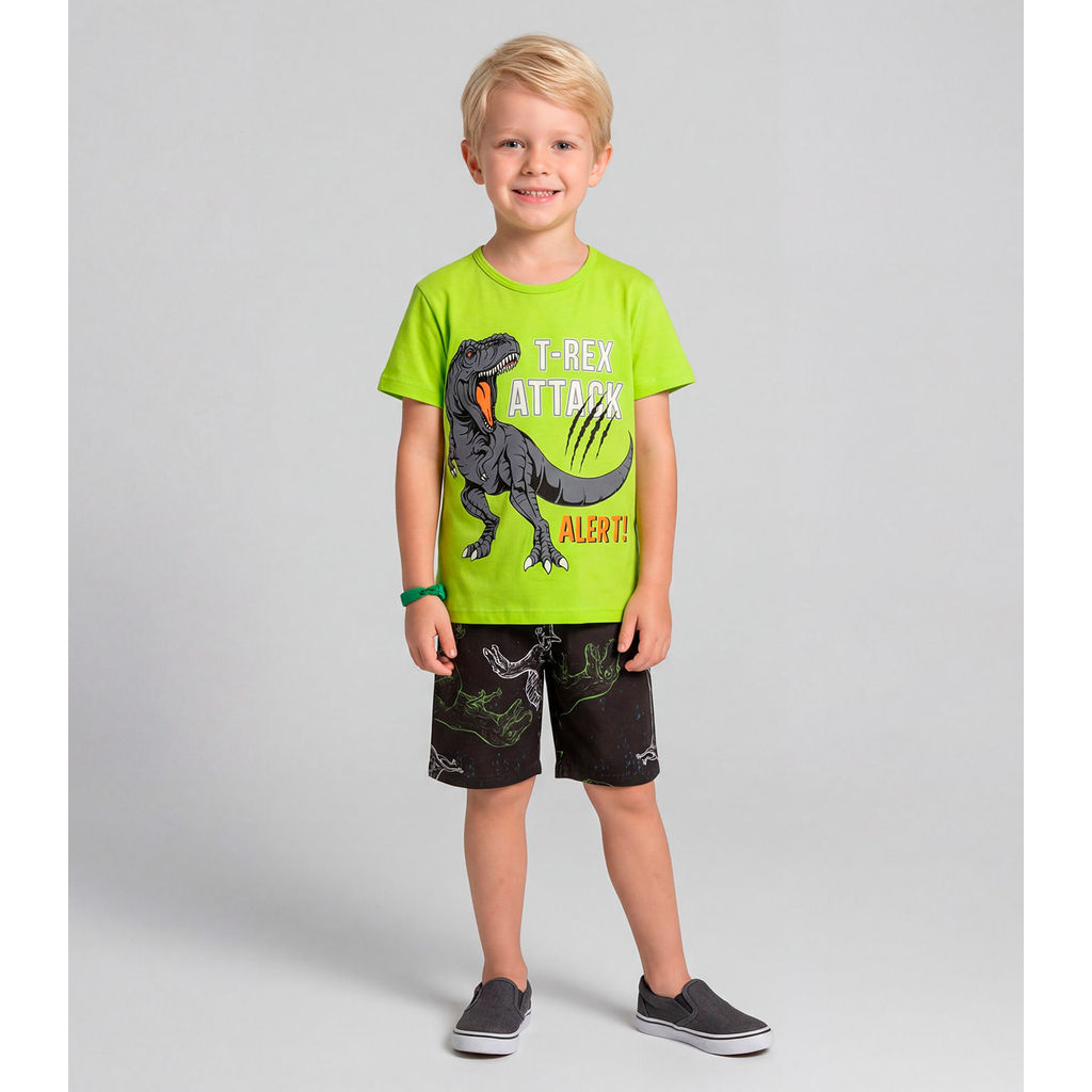 Pijama Infantil Menino Brilha No Escuro Kappes Verde