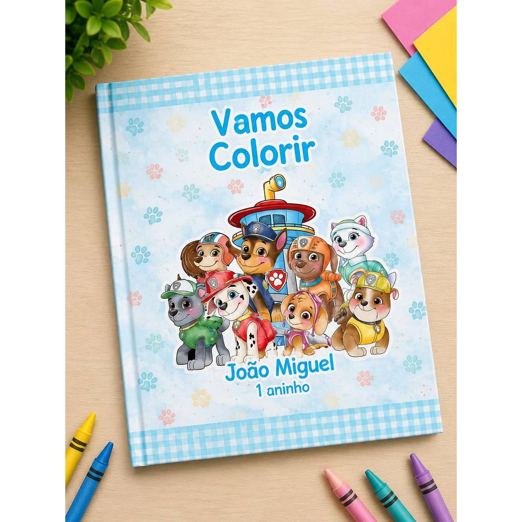 Livrinho de Colorir Revistinha Personalizado PATRULHA CANINA MENINO Infantil  Festa Lembrancinha Aniversario todos temas