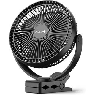 Ventilador Recarregável Koonie de 1.000mAh com Clipe, Ventilador de Mesa de 8 Polegadas Alimentado por Bateria, Ventilad