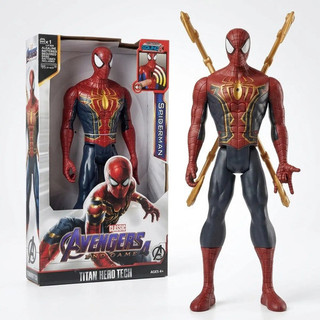 Boneco Homem Aranha de Ferro 33cm Articulado Armadura Vingadores Super Heroi Presente Infantil