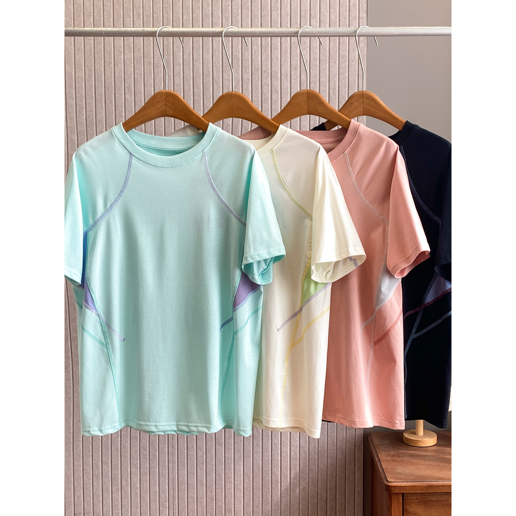 Verão novo estilo ao ar livre montanha série esportes de secagem rápida camiseta de manga curta das mulheres dos homens 