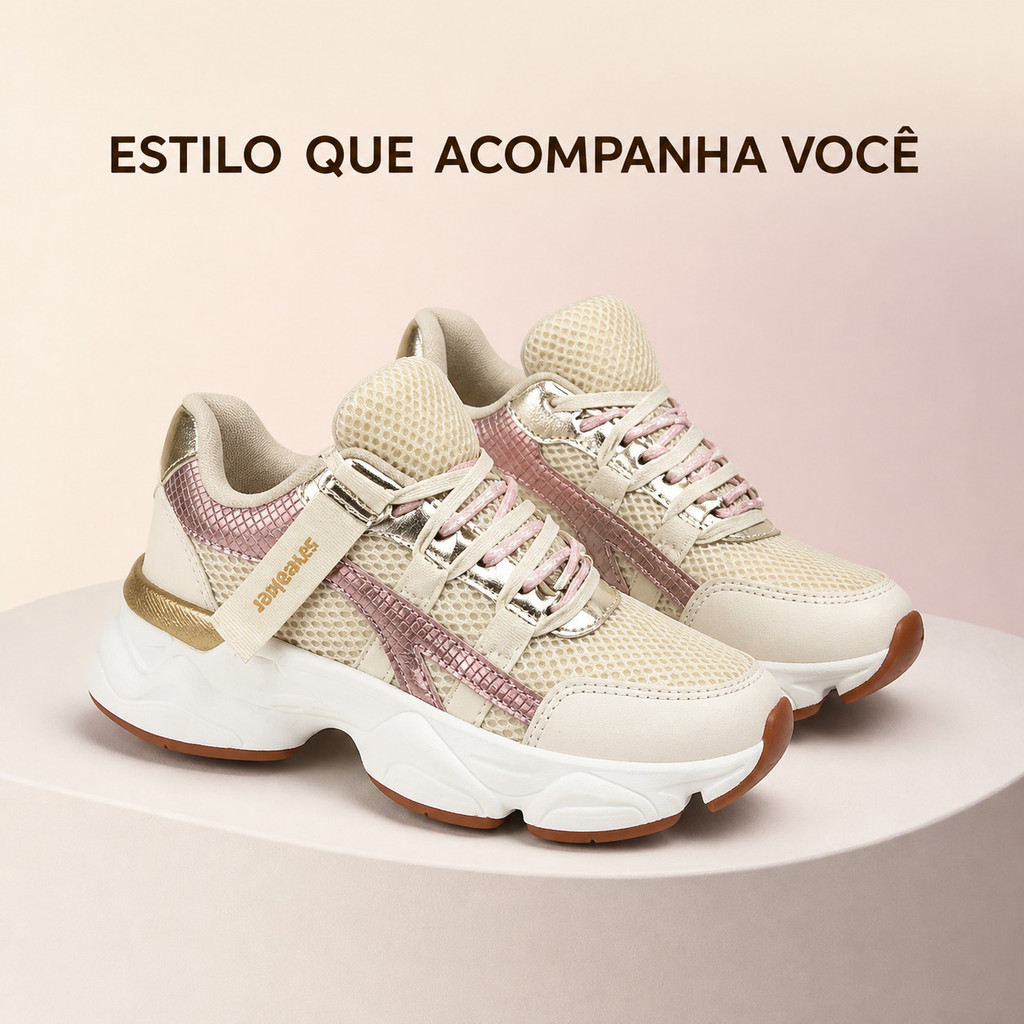 Tenis Feminino Chunky Casual Leve E Confortavel Bloegueira