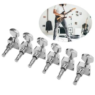 Conjunto de cabeça de máquina de afinação de guitarra, chave de afinador, 6 conjuntos de pinos de liga de zinco