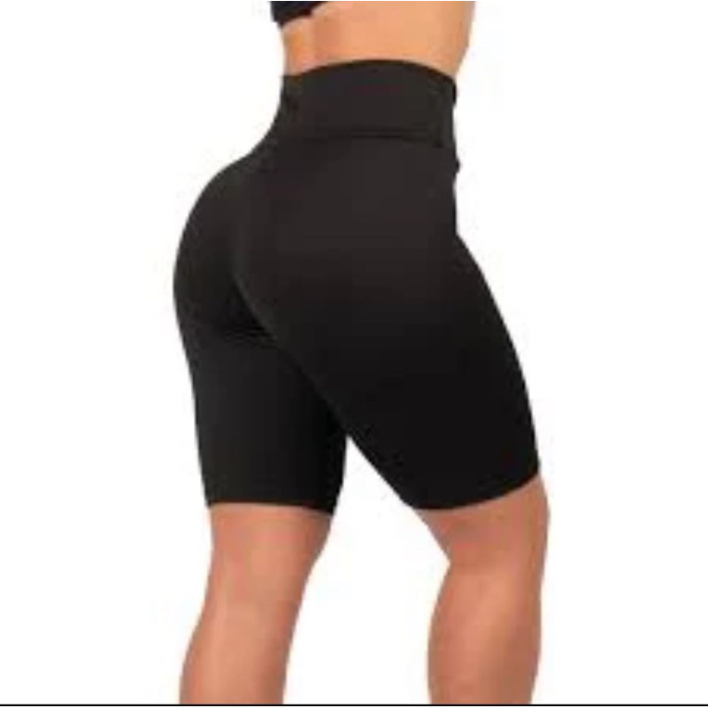 Bermuda Ciclista Suplex Lisa Feminina Cintura Média Zero Transparência Fitness Academia Caminhada Corrida Treino
