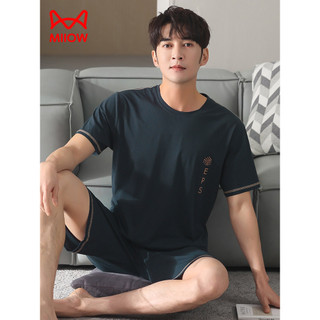 Gato 2026 novo estilo pijamas masculino verão algodão seda fina manga curta gelo seda legal verão Homewear terno