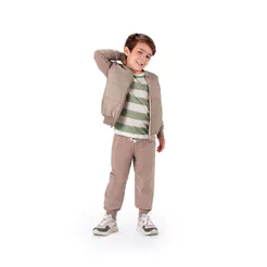 Camiseta Manga Longa Listrada Infantil Menino Marisol