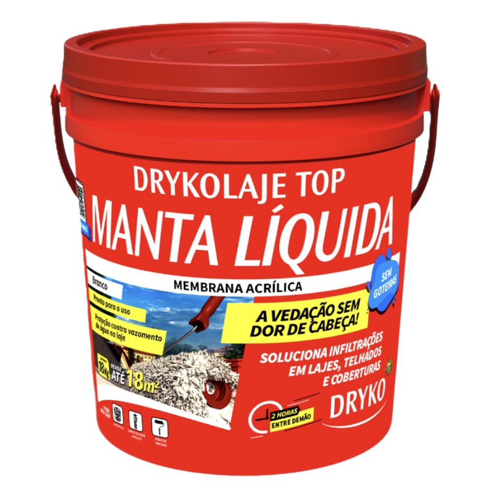 Manta líquida impermeabilizante para lajes 18kg - DRYKOLAJE TOP - Dryko